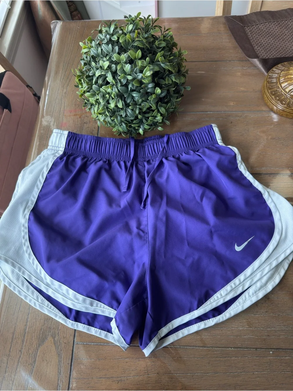 Nike Women's Purple Running Shorts with White Trim